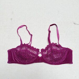 Savage Fenty Bra Womens 34B Pink Floral Lace Unlined Underwire